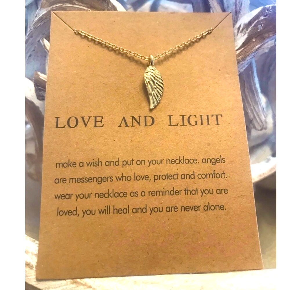 - Love and light feather Angel wing necklace Pendant! Make a wish necklace…